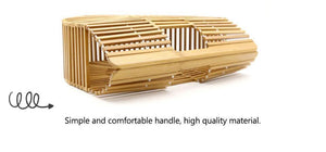 Planet Gates Travel Vacation Totes Bamboo Handbag For Ladies Women Handbag Female Handmade Woven Straw Beach Bag Summer Women's Purse