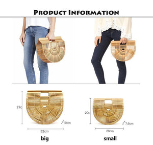 Planet Gates Travel Vacation Totes Bamboo Handbag For Ladies Women Handbag Female Handmade Woven Straw Beach Bag Summer Women's Purse