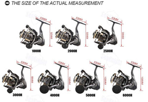 Planet Gates TREANT III Series 5.0:1 5.8:1 Fishing Reel 1000-6000 MAX Drag 28lb Spinning Reel for Fishing Dual Bearing System