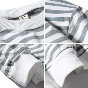 Planet Gates Trend Brand Men Stripe Sweatshirt Tops Men's Fashion Wild Comfortable Hoodies O-Neck Casual Sweatshirts