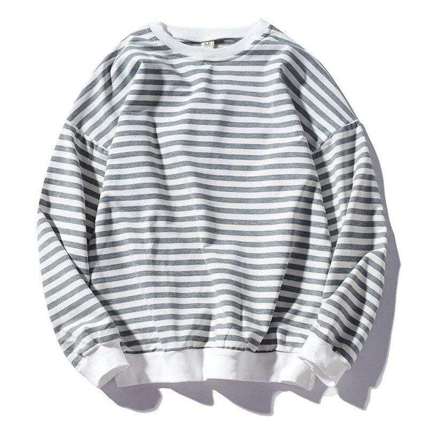 Planet Gates Trend Brand Men Stripe Sweatshirt Tops Men's Fashion Wild Comfortable Hoodies O-Neck Casual Sweatshirts