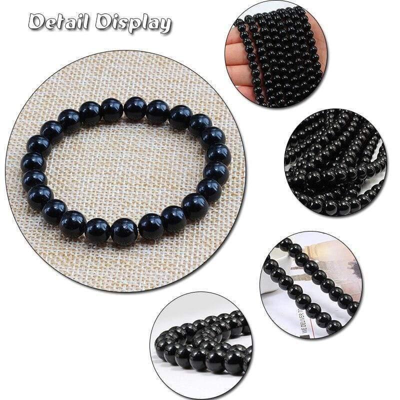 Trendy  Black Bracelet Natural Stone Yellow Turquoises Beaded Handchain Jesus Cross Bangles Women Jewelery Lover Accessories