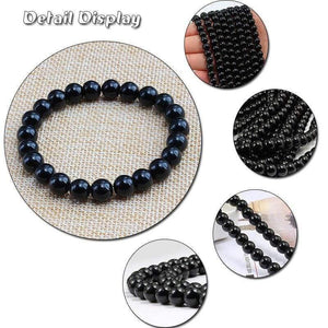 Trendy  Black Bracelet Natural Stone Yellow Turquoises Beaded Handchain Jesus Cross Bangles Women Jewelery Lover Accessories