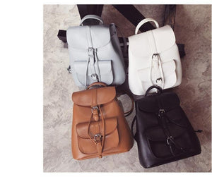 Planet Gates Trendy Female Drawstring PU Leather Backpacks Teenage Girls Small School Bags Women High Quality Casual Rucksack