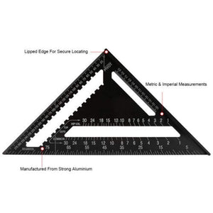 Triangle Ruler 7/12 inch Square Triangle Angle Protractor Measuring Tool Woodworking Gauges Protractors Trammel Aluminum Alloy