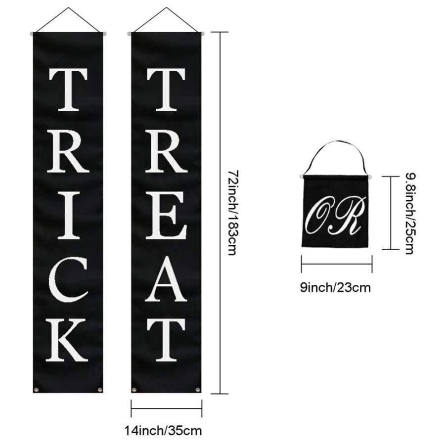 Planet Gates Trick or Treat Halloween Banner Party DIY Outdoor Decoration Home Door Sign Funny Festival Supplies for Kids