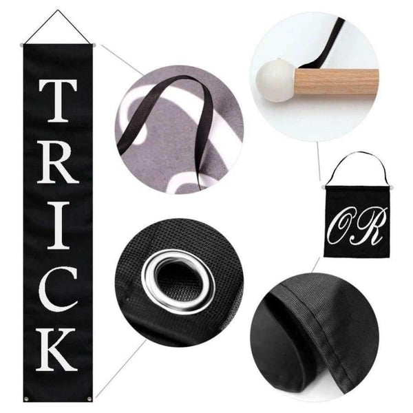 Planet Gates Trick or Treat Halloween Banner Party DIY Outdoor Decoration Home Door Sign Funny Festival Supplies for Kids