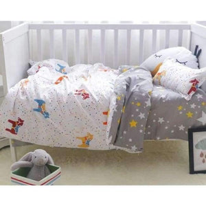 Planet Gates Trojan horse 3Pcs Baby Bedding Set Cotton Crib Sets Baby Cot Set Including Duvet Cover +Pillowcase +Flat Sheet Kindergarten bedding Sets