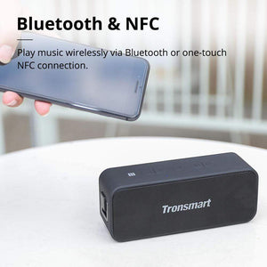 Planet Gates Tronsmart T2 Plus Bluetooth 5.0 Speaker 20W Portable Speaker 24H Column IPX7 Soundbar with NFC,Voice Assistant,Micro SD
