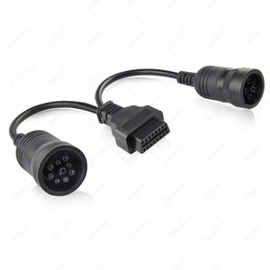 Planet Gates Truck Diagnose Interface Female 16 Pin OBD2 6 & 9 Pin Adapter Cable for Automotive Diagnostic Tool Scanner Tool Truck diagnostic