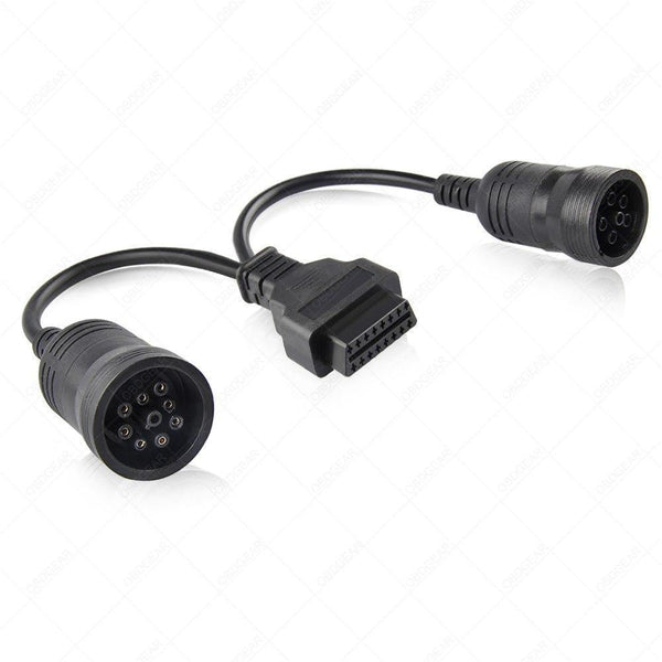 Planet Gates Truck Diagnose Interface Female 16 Pin OBD2 6 & 9 Pin Adapter Cable for Automotive Diagnostic Tool Scanner Tool Truck diagnostic