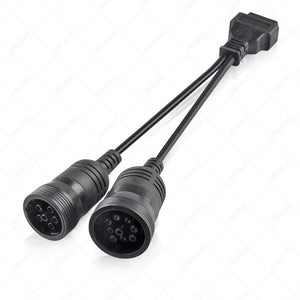 Planet Gates Truck Diagnose Interface Female 16 Pin OBD2 6 & 9 Pin Adapter Cable for Automotive Diagnostic Tool Scanner Tool Truck diagnostic