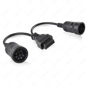 Planet Gates Truck Diagnose Interface Female 16 Pin OBD2 6 & 9 Pin Adapter Cable for Automotive Diagnostic Tool Scanner Tool Truck diagnostic