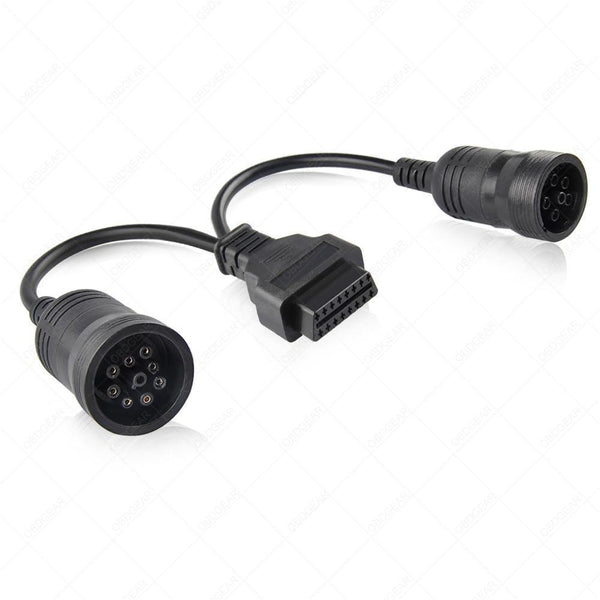 Planet Gates Truck Diagnose Interface Female 16 Pin OBD2 6 & 9 Pin Adapter Cable for Automotive Diagnostic Tool Scanner Tool Truck diagnostic