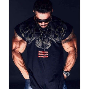 Planet Gates Tshirt 2018 New Printing Skull Summer Short Sleeved T-shirt Men Cotton Muscle Bodybuilding Train O-neck Shirt High-quality