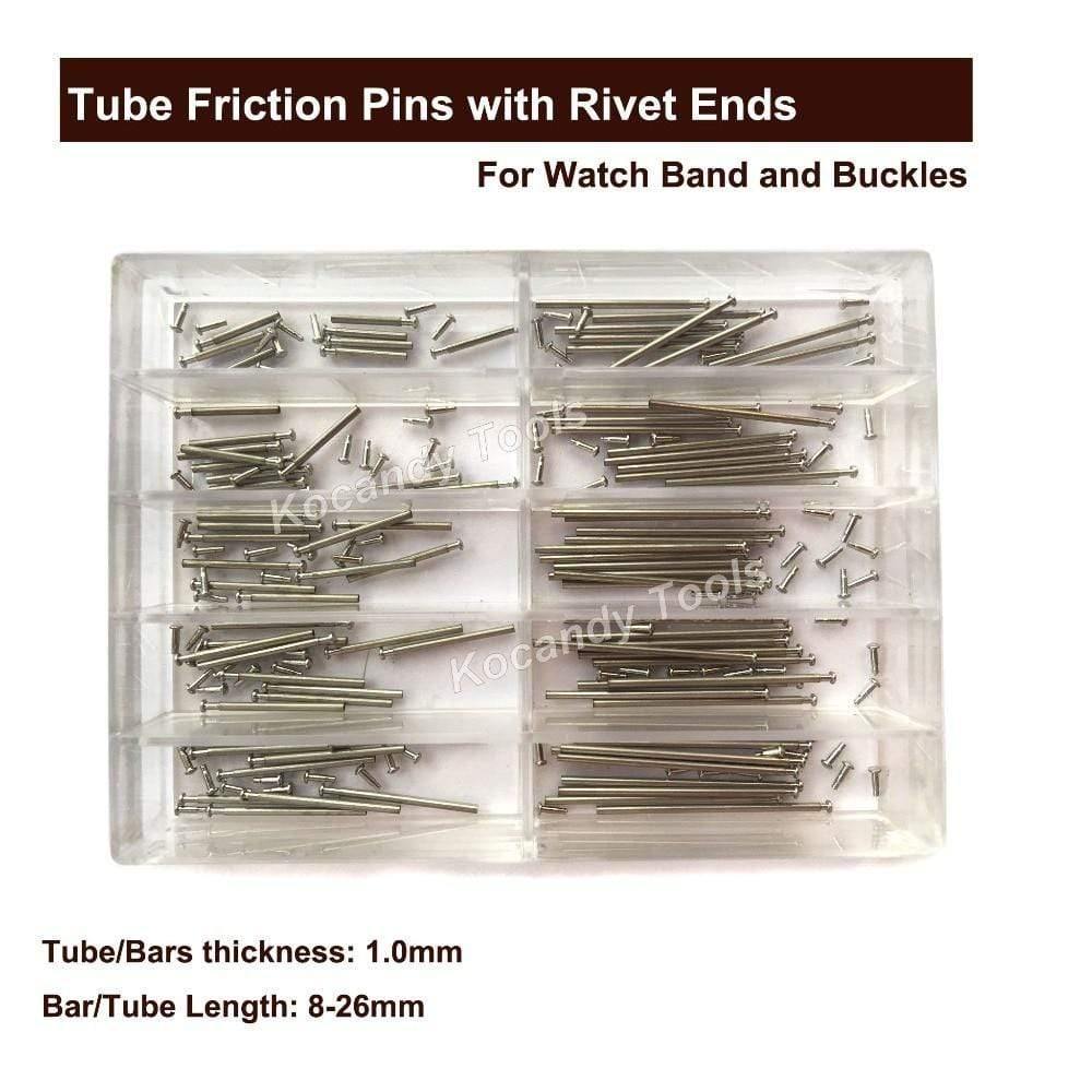 Planet Gates Tube Friction Pin Pressure Bars Pins & Rivet Ends for Watch Band Clasp Straps Buckles Bracelets Thickness 1.0mm 100 pcs 8 - 26mm