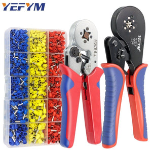 Planet Gates Tubular Terminal Crimping Pliers HSC8 6-4/6-6/16-6（max 0.08-16mm²）wire mini Ferrule crimper tools YEFYM Household electrical kit