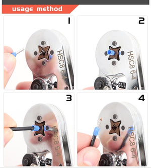 Planet Gates Tubular Terminal Crimping Pliers HSC8 6-4/6-6/16-6（max 0.08-16mm²）wire mini Ferrule crimper tools YEFYM Household electrical kit