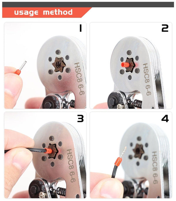 Planet Gates Tubular Terminal Crimping Tools Mini Electrical Pliers HSC8 6-4A/6-4 0.25-10mm² 23-7AWG 6-6 0.25-6mm² High Precision Clamp Sets