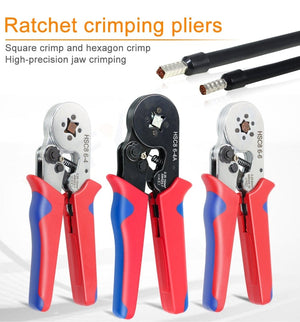 Planet Gates Tubular Terminal Crimping Tools Mini Electrical Pliers HSC8 6-4A/6-4 0.25-10mm² 23-7AWG 6-6 0.25-6mm² High Precision Clamp Sets