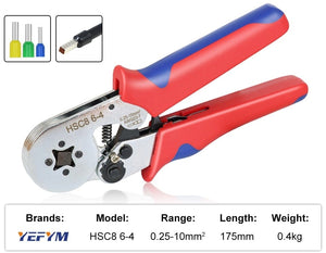 Planet Gates Tubular Terminal Crimping Tools Mini Electrical Pliers HSC8 6-4A/6-4 0.25-10mm² 23-7AWG 6-6 0.25-6mm² High Precision Clamp Sets