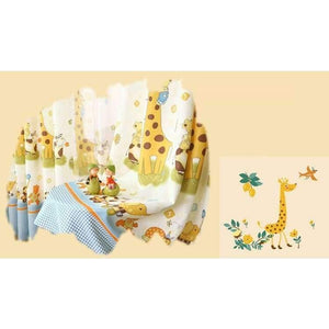 Planet Gates Tulle / W300cmXL270cm / China, Hook Giraffe Pattern Modern Shade Blinds Thick Window Blackout Curtains for Children Living Room Bedroom Kids Fabric Rideaux