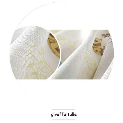 Planet Gates Tulle / W300cmXL270cm / China, Hook Giraffe Pattern Modern Shade Blinds Thick Window Blackout Curtains for Children Living Room Bedroom Kids Fabric Rideaux
