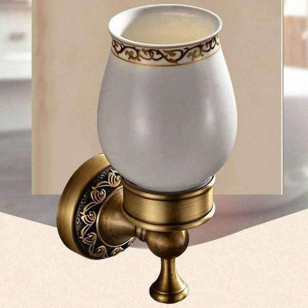 Planet Gates Tumbler Holder Antique Brass Carved Collection Double Cup Holder Bathroom Products Bathroom Accessories Creative Faucet Bathroom Hardware Set