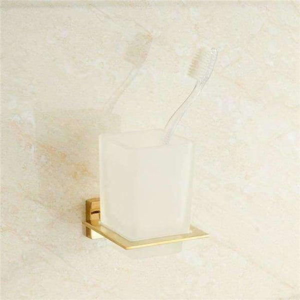 Planet Gates tumbler holder-gold free shipping Bathroom Hardware Set Chrome simple Toothbrush Holder Paper Holder Towel Bar Bathroom Accessories