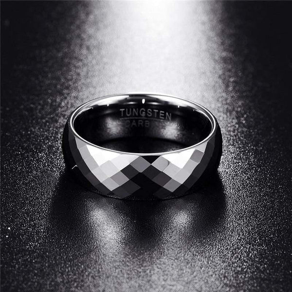 Planet Gates Tungsten Carbide Multi-faceted Men's Jewelry Promise Band Anillos para hombres 8mm Pierscienie