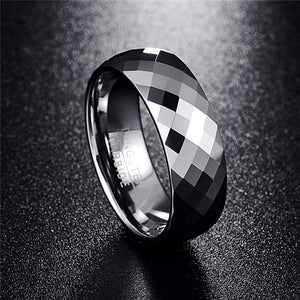 Planet Gates Tungsten Carbide Multi-faceted Men's Jewelry Promise Band Anillos para hombres 8mm Pierscienie
