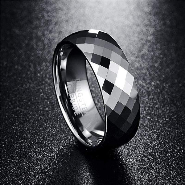 Planet Gates Tungsten Carbide Multi-faceted Men's Jewelry Promise Band Anillos para hombres 8mm Pierscienie