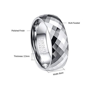 Planet Gates Tungsten Carbide Multi-faceted Men's Jewelry Promise Band Anillos para hombres 8mm Pierscienie