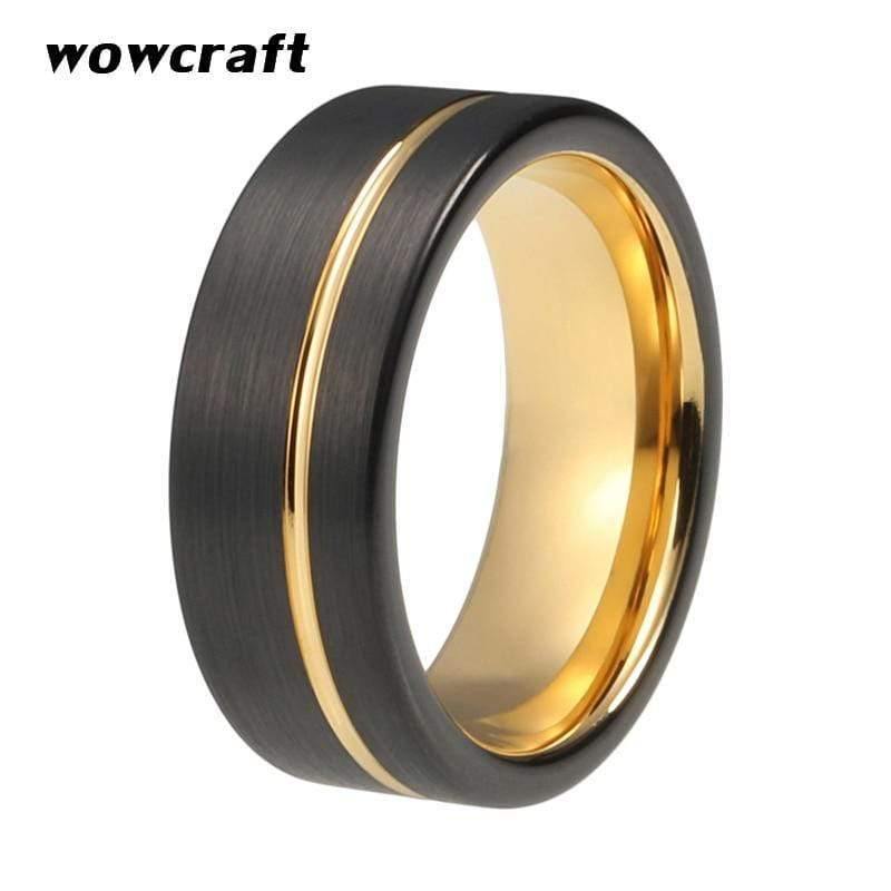 Planet Gates Tungsten Carbide Ring Wedding Band Matte Finish Pip Cut  Comfort Fit Offset Grooved Gift Anniversary