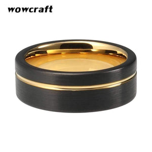 Planet Gates Tungsten Carbide Ring Wedding Band Matte Finish Pip Cut  Comfort Fit Offset Grooved Gift Anniversary