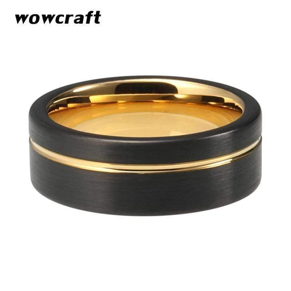 Planet Gates Tungsten Carbide Ring Wedding Band Matte Finish Pip Cut  Comfort Fit Offset Grooved Gift Anniversary