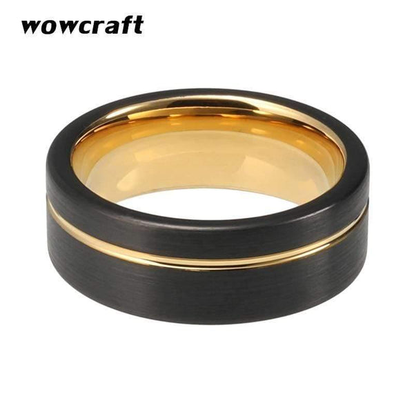 Planet Gates Tungsten Carbide Ring Wedding Band Matte Finish Pip Cut  Comfort Fit Offset Grooved Gift Anniversary