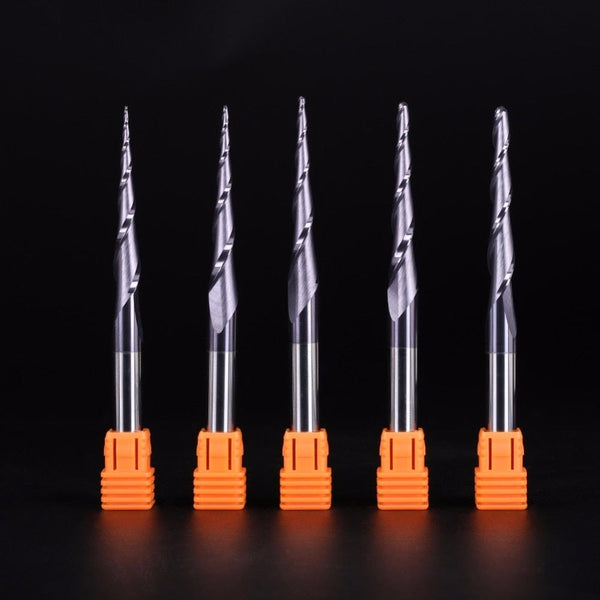 Planet Gates Tungsten Solid Carbide End Mill 4mm 6mm 8mm Ball Nose Tapered End Mills Router Bits CNC Taper Wood Metal Milling Cutter