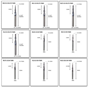 Planet Gates Tungsten Solid Carbide End Mill 4mm 6mm 8mm Ball Nose Tapered End Mills Router Bits CNC Taper Wood Metal Milling Cutter