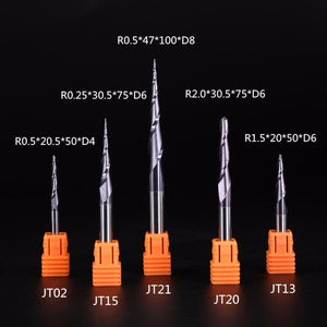 Planet Gates Tungsten Solid Carbide End Mill 4mm 6mm 8mm Ball Nose Tapered End Mills Router Bits CNC Taper Wood Metal Milling Cutter