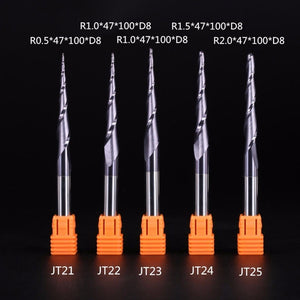 Planet Gates Tungsten Solid Carbide End Mill 4mm 6mm 8mm Ball Nose Tapered End Mills Router Bits CNC Taper Wood Metal Milling Cutter