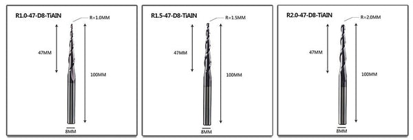 Planet Gates Tungsten Solid Carbide End Mill 4mm 6mm 8mm Ball Nose Tapered End Mills Router Bits CNC Taper Wood Metal Milling Cutter