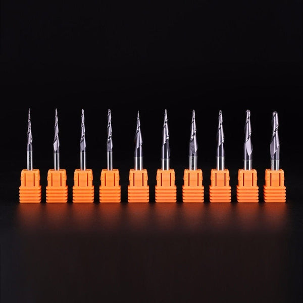 Planet Gates Tungsten Solid Carbide End Mill 4mm 6mm 8mm Ball Nose Tapered End Mills Router Bits CNC Taper Wood Metal Milling Cutter