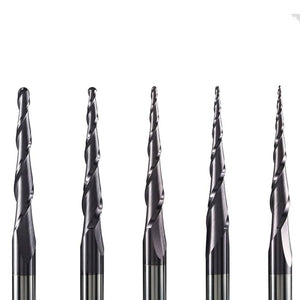 Planet Gates Tungsten Solid Carbide End Mill 4mm 6mm 8mm Ball Nose Tapered End Mills Router Bits CNC Taper Wood Metal Milling Cutter