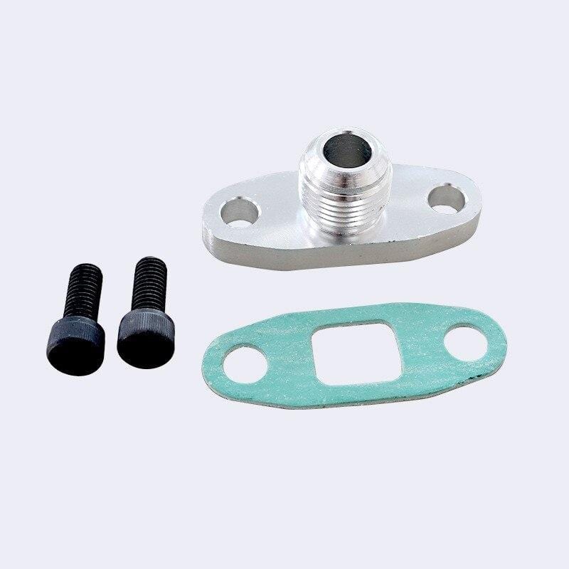 Planet Gates Turbine Oil Inlet Flange Gasket Adapter Kit 10an 10 An Joint T3 / T4 An4 Joint Threaded Center Hole T6061 Aluminum Billet