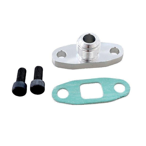 Planet Gates Turbine Oil Inlet Flange Gasket Adapter Kit 10an 10 An Joint T3 / T4 An4 Joint Threaded Center Hole T6061 Aluminum Billet