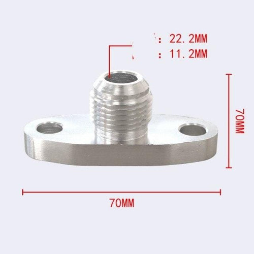 Planet Gates Turbine Oil Inlet Flange Gasket Adapter Kit 10an 10 An Joint T3 / T4 An4 Joint Threaded Center Hole T6061 Aluminum Billet