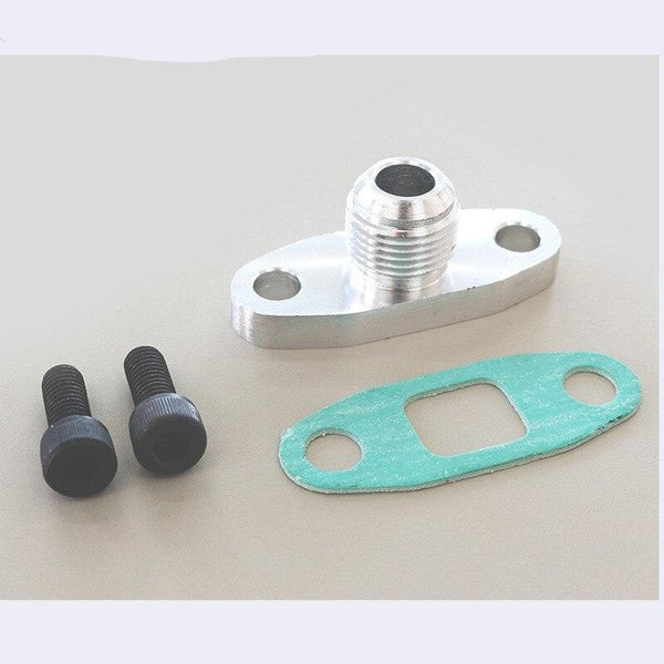 Planet Gates Turbine Oil Inlet Flange Gasket Adapter Kit 10an 10 An Joint T3 / T4 An4 Joint Threaded Center Hole T6061 Aluminum Billet