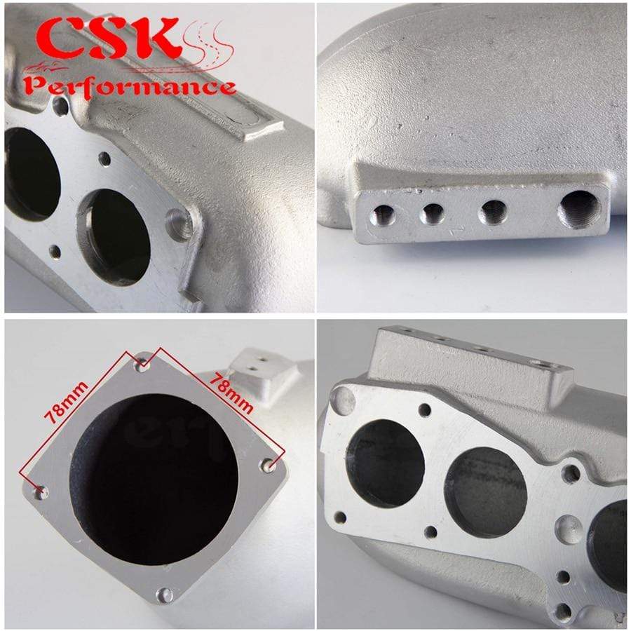 Planet Gates Turbo Intake Manifold & 90mm Throttle Body With TPS Sensor & Fuel Rail Fits For  93-98 TOYOTA SUPRA 2JZ-GTE 2JZGTE JZA80