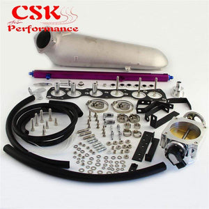 Planet Gates Turbo Intake Manifold & 90mm Throttle Body With TPS Sensor & Fuel Rail Fits For  93-98 TOYOTA SUPRA 2JZ-GTE 2JZGTE JZA80